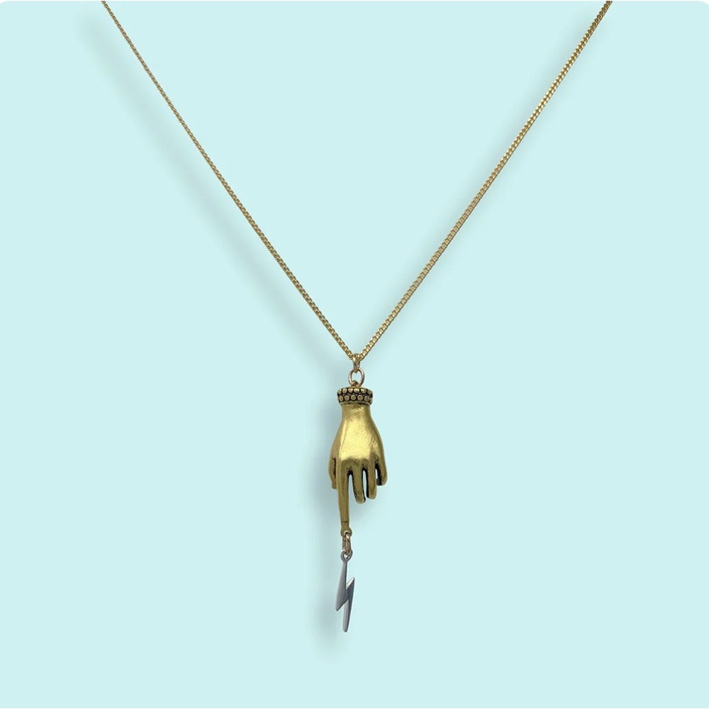 Gold and Silver Hand Pendant Necklace
